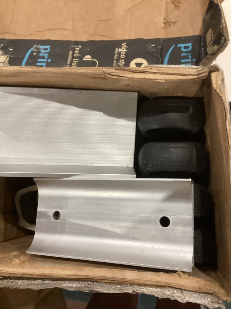 Condition photo showing As Is for Truck Rack, 17"-29" Aluminum Adjustable Ladder Rack for Trucks, 800 lbs Capacity Heavy Duty Truck Bed Rack with Non-Drilling C-Clamps, Pickup Truck Racks for Kayak, Surfboard, Lumber, Ladder 17"-29"Height Adjustable