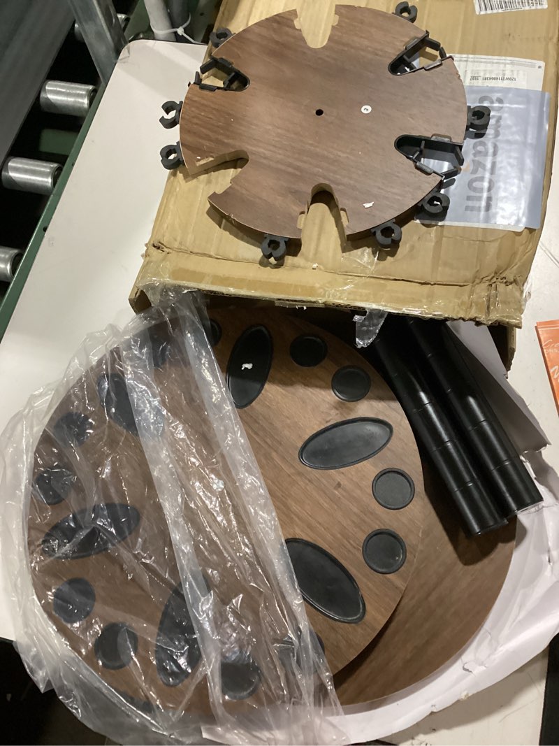 Condition photo showing Good Condition for rush creek creations fishing rod holder - 360 spinning rack for garage organization and storage, pole holder for reels, gear, accessories, tackle box 24 spinning dark walnut