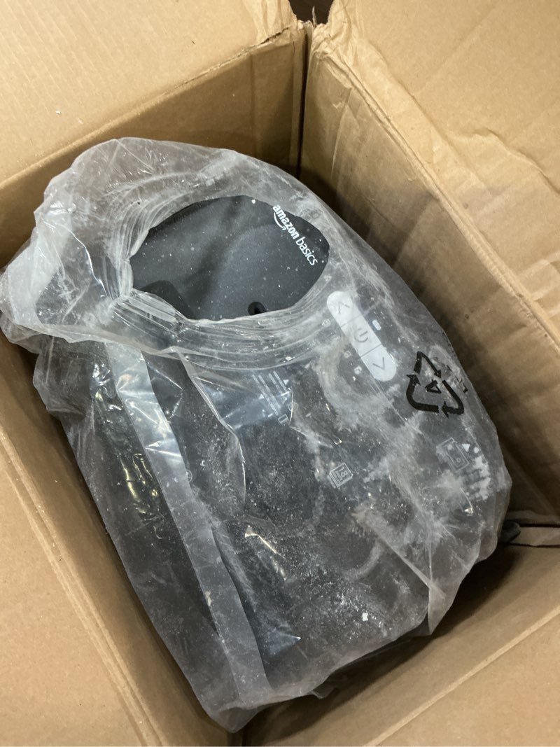 Condition photo showing As Is for amazon basics 18 sheet cross cut paper, cd, and credit card shredder, black 18 sheet black