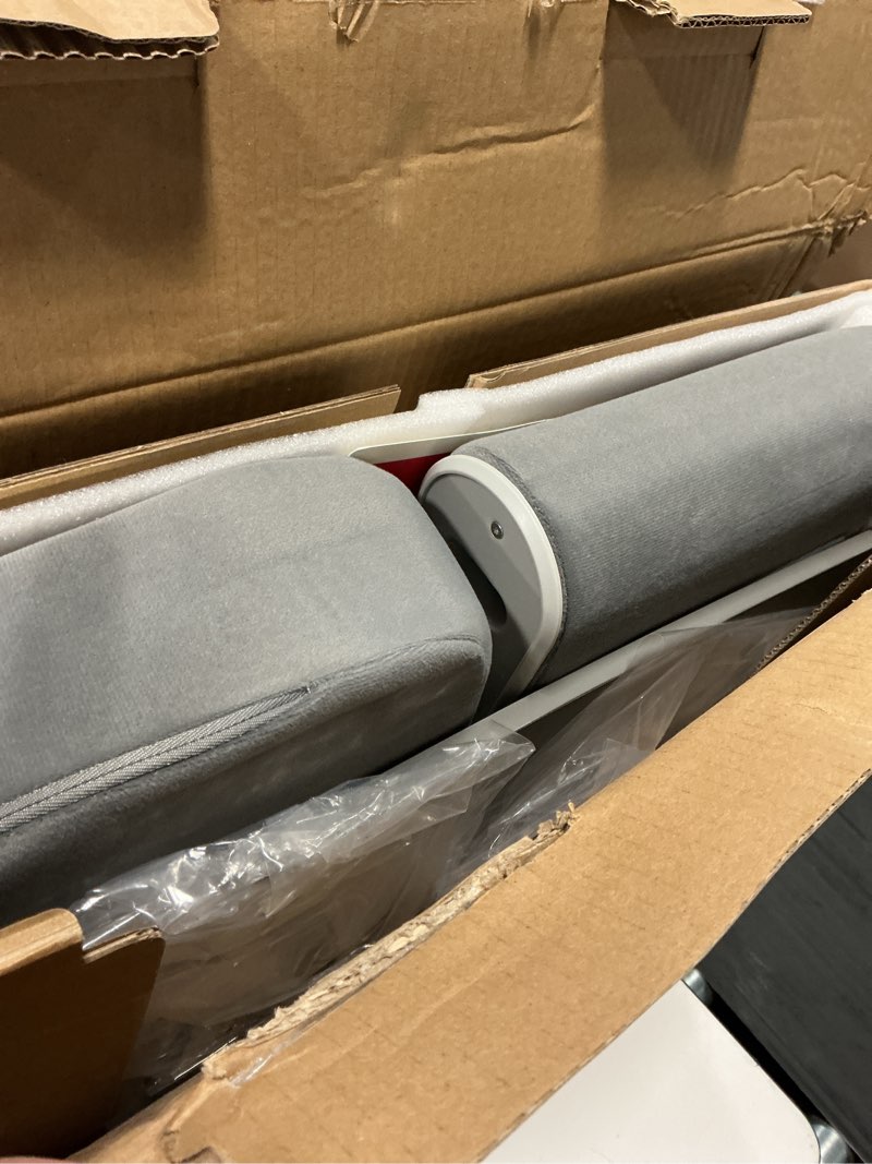 Condition photo showing As Is for optixcell reading pillow for gaming with ergonomic arm rests, wooden lap desk for laptop, support pillow with side pockets for reading, writing, working, gaming on bed, couch or floor (gray, large)