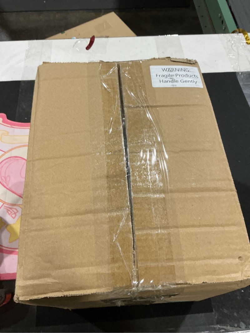 Condition photo showing As Is for Kenning Mirrored Jewelry Box for Women, 3 Layer 2 Drawers Luxury Silver Crushed Diamond Glass Mirror