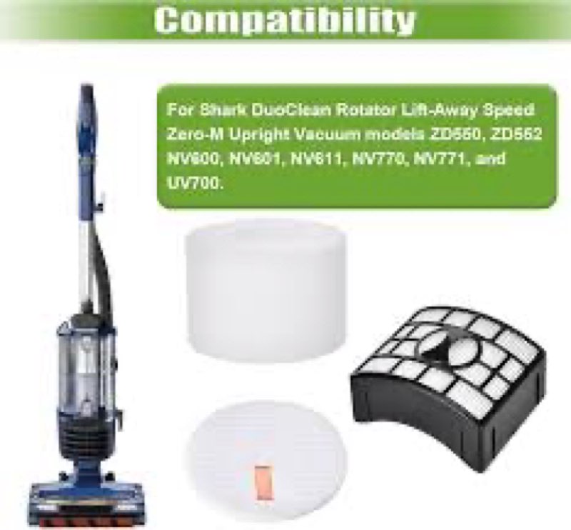Anicell for Shark UV700 Filter Replacement DuoClean Rotator Lift Away Upright Vacuum ZD550 ZD552 NV6