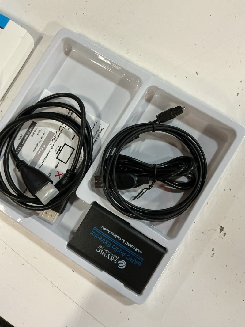 Condition photo showing New/Like New for esynic professional earc audio extractor-only work for hdtv arc/earc ports-192khz arc to optical audio adapter-easy to setup-7ft long-dolby5.1 & dts 5.1 formats-from hdtv to optical soundbar-no cec