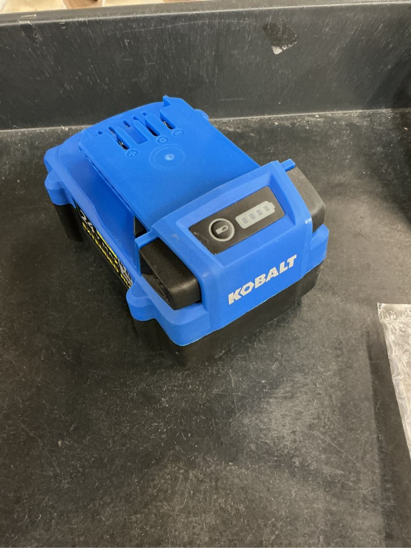 Condition photo showing As Is for kobalt 24 -volt 1 -pack battery ( 4 ah lithium )