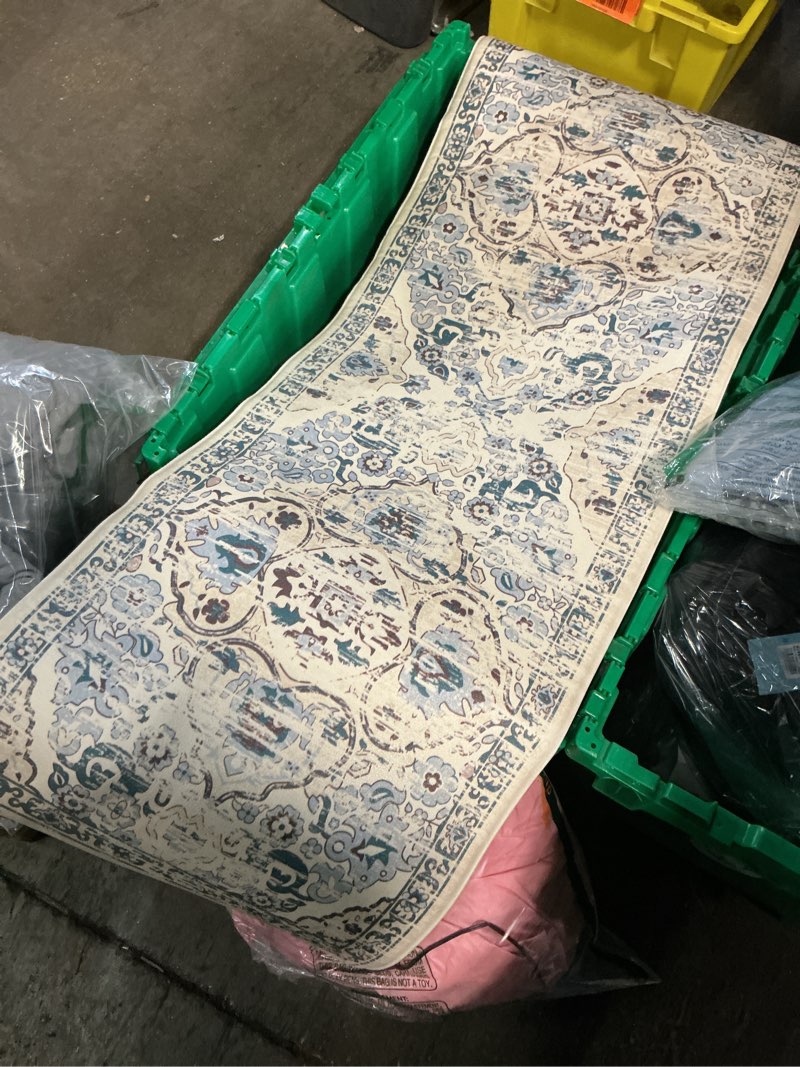 Condition photo showing Good Condition for Ileading Anti Fatigue Kitchen Rugs Sets of 2 Cushioned Kitchen Mats for Floor Waterproof Kitchen Mat Set Non Slip Comfort Standing Mat for Kitchen, Office, Sink, Laundry Blue 17"x47"+17"x28"