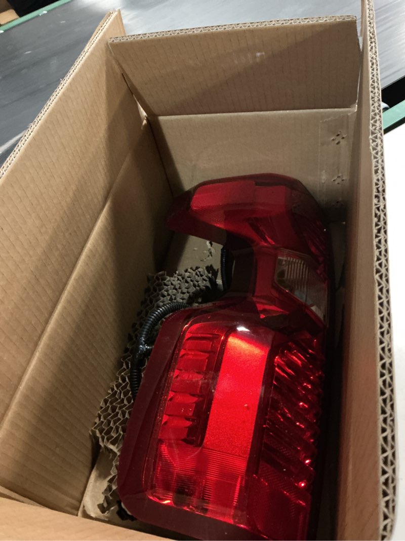 Condition photo showing Good Condition for rear tail lights assembly compatible with 2019 2020 2021 2022 2023 chevy silverado 1500 2500hd 3500hd halogen type brake left driver side taillights with bulb & harness non-led model halogen type left driver side