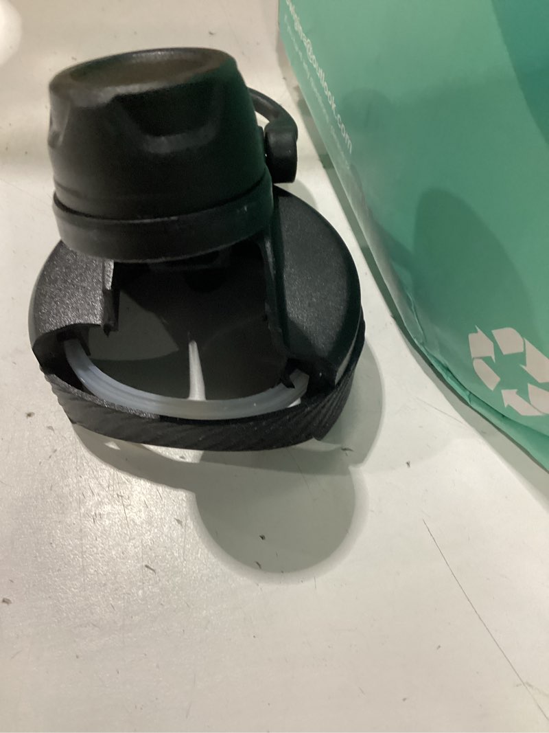 Condition photo showing As Is for lid is broken swigina 1 gallon insulated water bottle with silicone boot (48hrs cold/24hrs hot) - diy stickers, leakproof, bpa free, 128 oz [2-in-1 lid] black 128 ounces