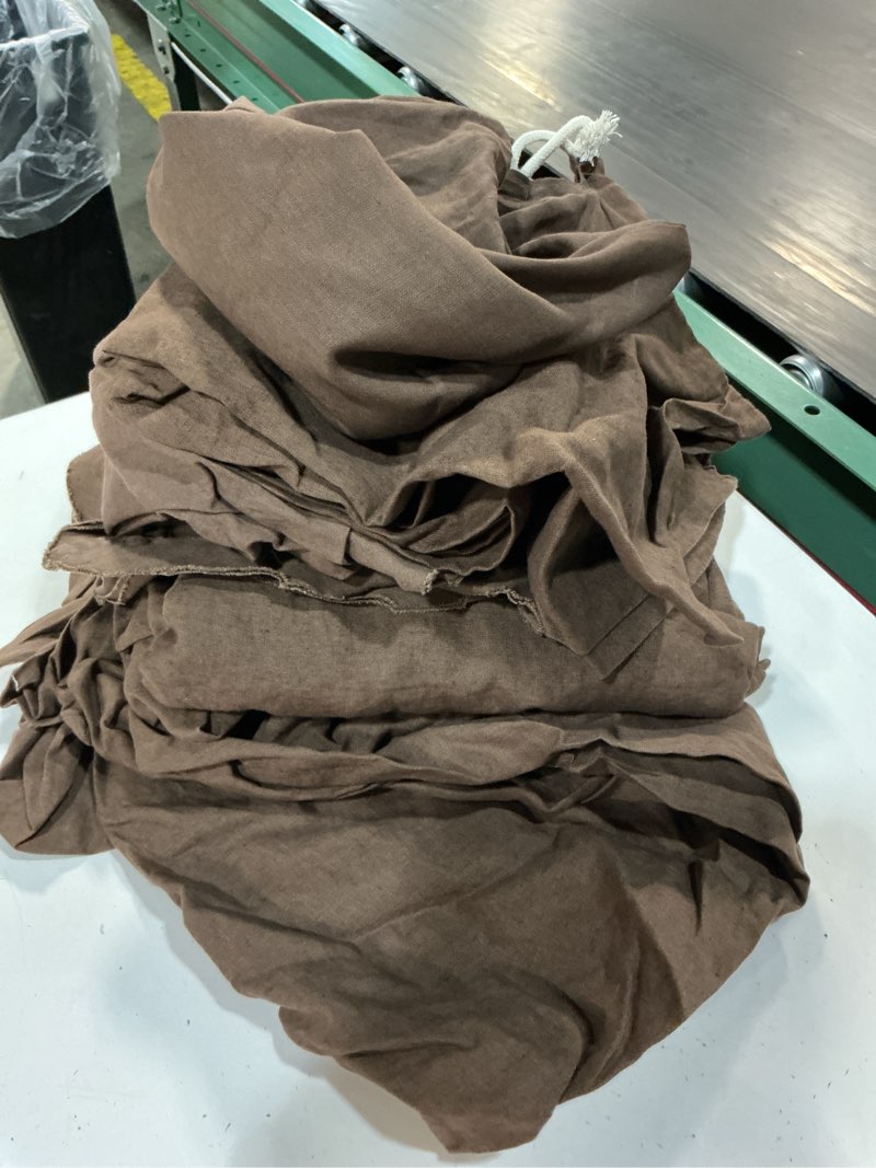 Condition photo showing As Is for european linen double flange deluxe bedding bundle, full, espresso