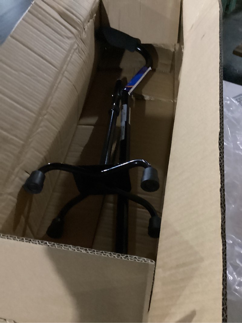 Condition photo showing Good Condition for Medline Aluminum Quad Cane with Small Base for Balance, Height Adjustable 29" to 38", Knee Injuries, Surgery Recovery & Mobility, Lightweight Walking Aid for Seniors & Adults, 300 lb Weight Capacity