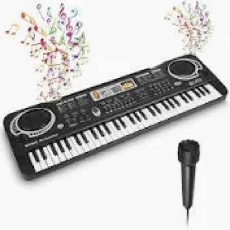 61 Key Piano Keyboard, Beginner Electronic Keyboard for Kids with Teaching Mode, 6 Demo Songs, 16 To