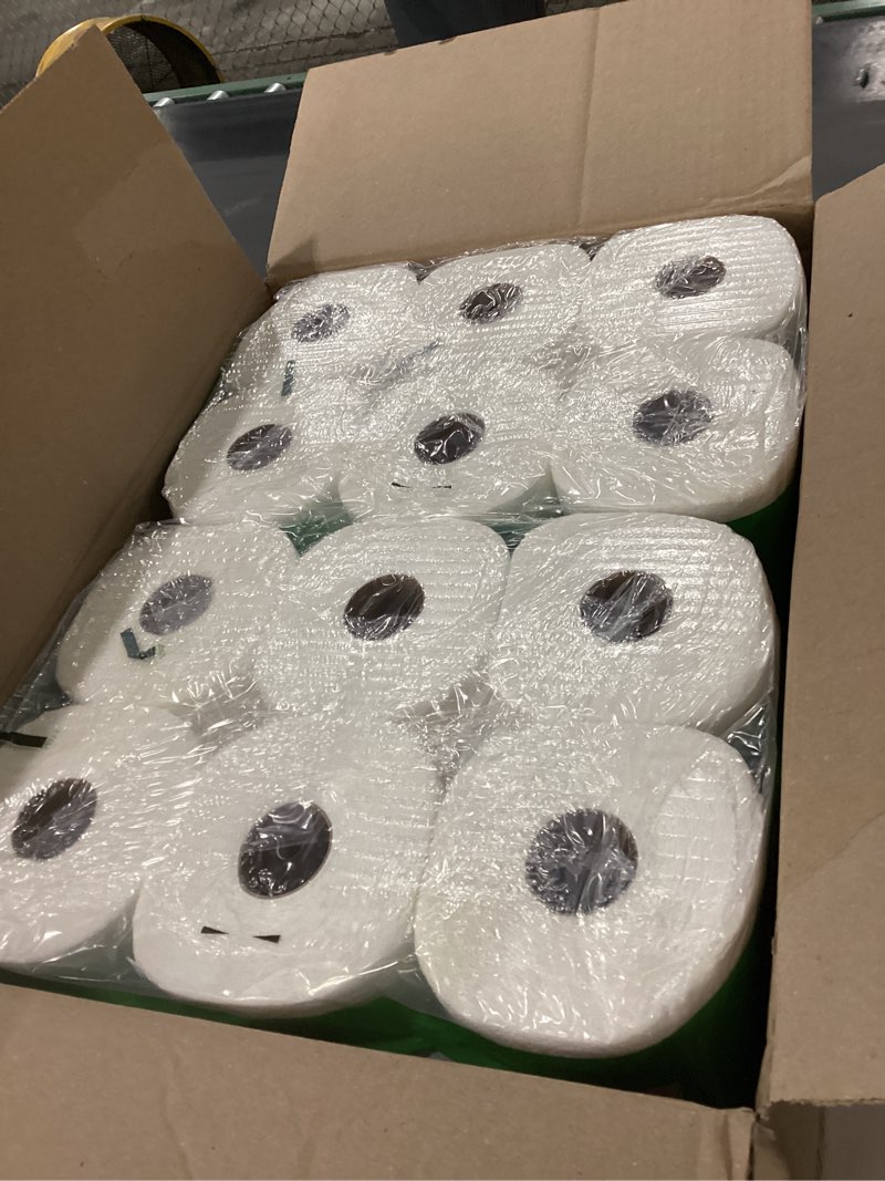 Condition photo showing New/Like New for amazon basics 2-ply flex-sheets paper towels, 12 basics rolls = 40 regular rolls, everyday value with 150 sheets per roll, packaging may vary