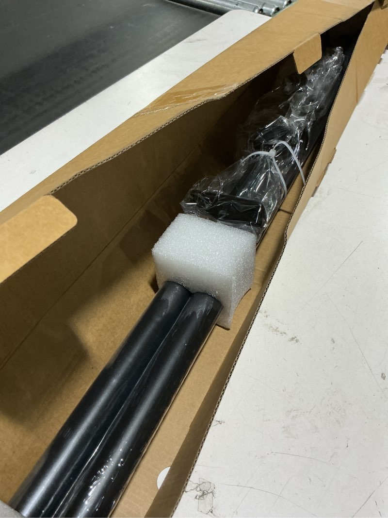 Condition photo showing New/Like New for 1 inch blackout curtain rods for windows patio, adjustable room divider curtain rod wall mount & ceiling mount for indoor & outdoor, black, 72" to 144"