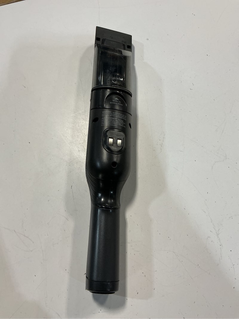 Condition photo showing As Is for shark wv201 wandvac handheld vacuum, lightweight at 1.4 pounds with powerful suction, charging dock, single touch empty and detachable dust cup,graphite, slate