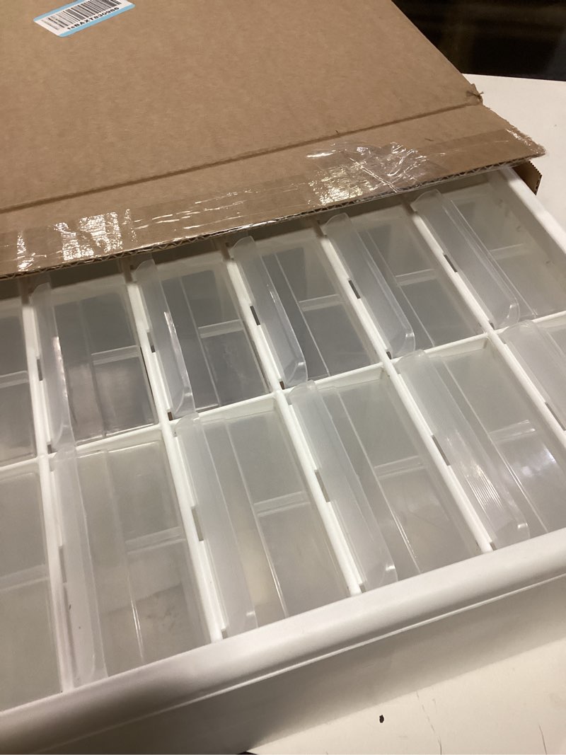 Condition photo showing Good Condition for Akro-Mils 24-Drawer Plastic Drawer Storage Cabinet for Garage Organization, Bead Organizer, Building Bricks Storage, Teacher Toolbox, Makeup Organizer, 20" W x 6" D x 16" H, 10124 White White 24 Drawer 1 pack