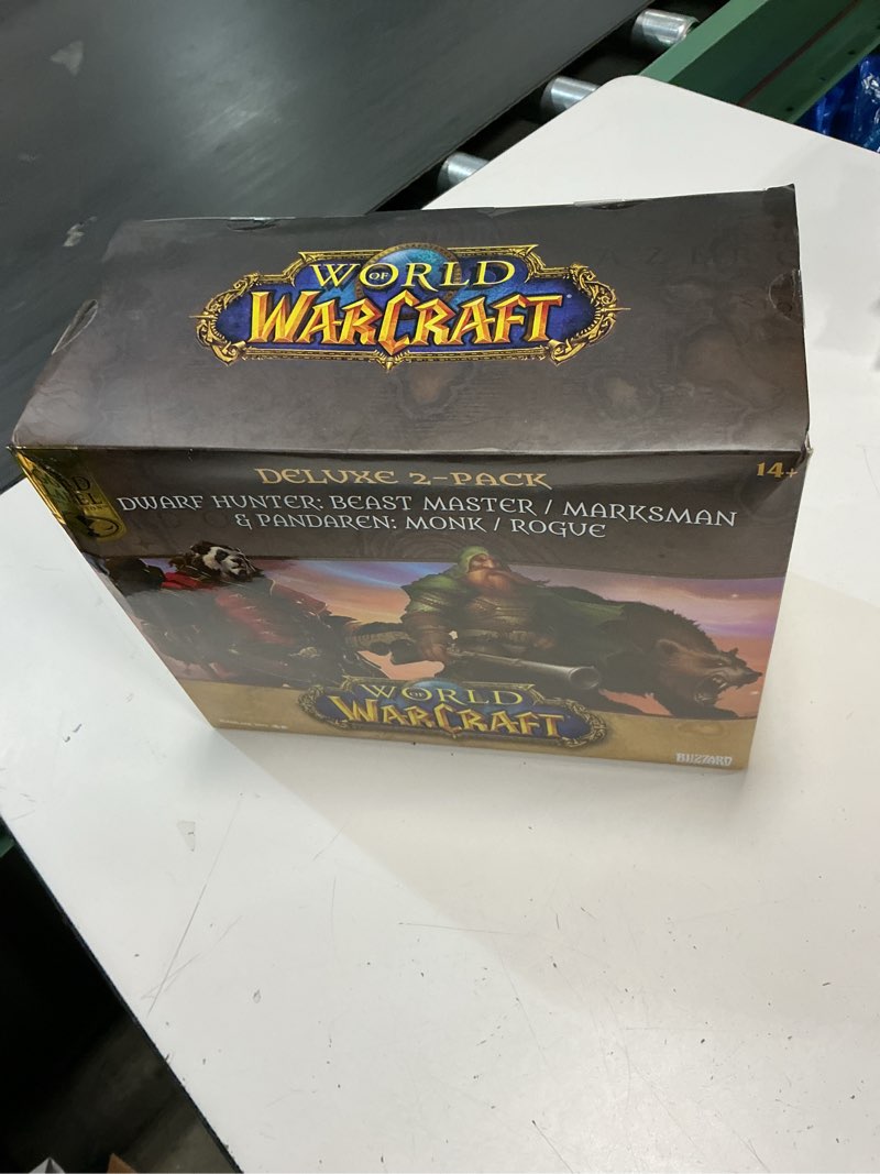 Condition photo showing New/Like New for mcfarlane toys - world of warcraft dwarf hunter: beastmaster & marksman and pandaren: monk & rogue 1:12 scale posed figure deluxe 2pk gold label