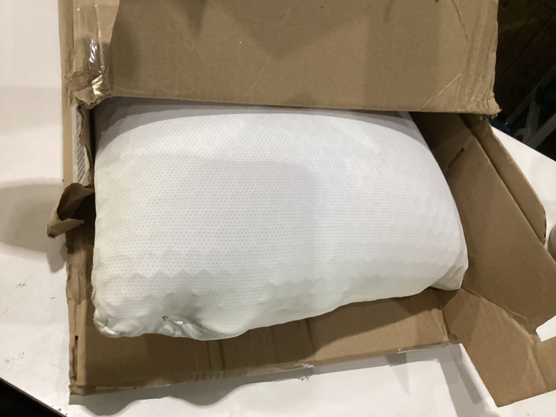 Condition photo showing As Is for purple harmony pillow - king medium, greatest pillow ever invented, 360º hex grid & talalay latex core - no pressure support, stays cool, luxurious comfort