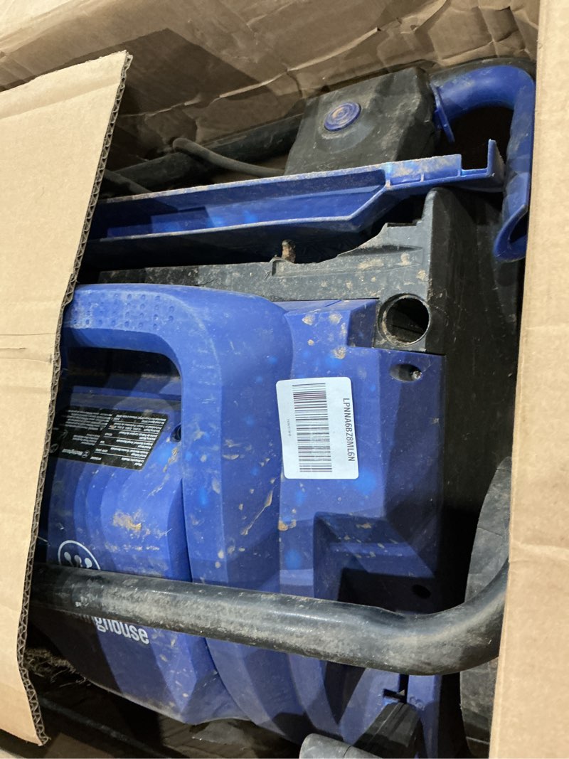 Condition photo showing As Is for westinghouse 13" 12-amp 2-in-1 electric dethatcher and scarifier with collection bag 13 inch aerator/dethatcher