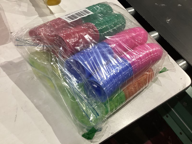 Condition photo showing As Is for olefun 72 pcs plastic empty easter eggs, 3.15'' large bulk painted easter eggs in 8 colors, hinged fillable eggs for easter egg hunt, surprise eggs, basket stuffers, easter party favor for kids