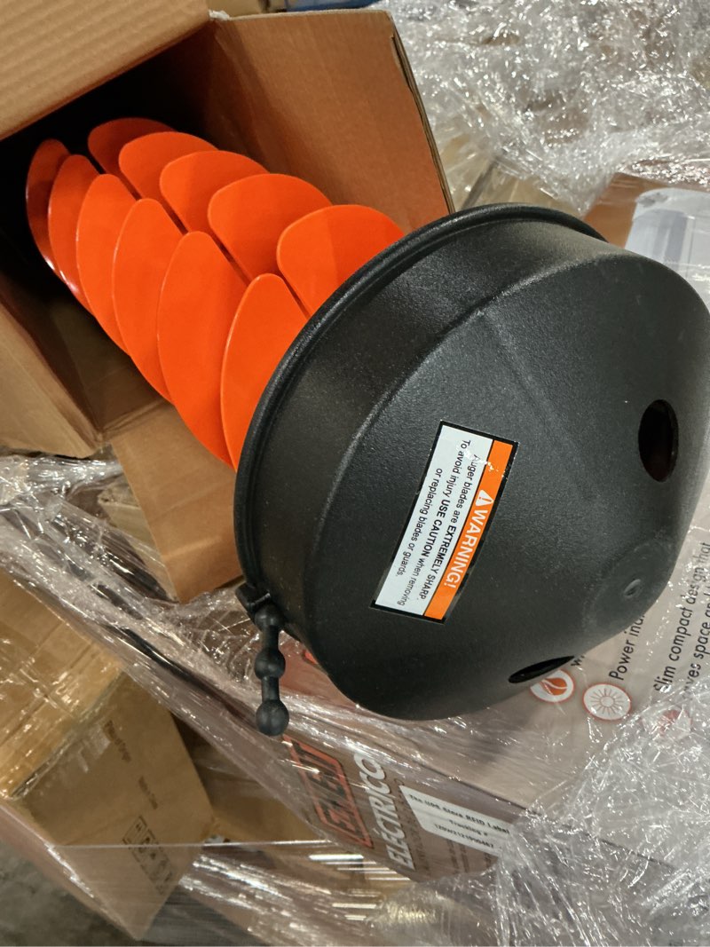 Condition photo showing Good Condition for Nordic Legend Hardware Lite E-Drill - Cordless Nylon Ice Drill Auger with Centering Point Blade, 8" Ice Auger Bit with Adapter & Top Plate for Ice Fishing 8" Orange