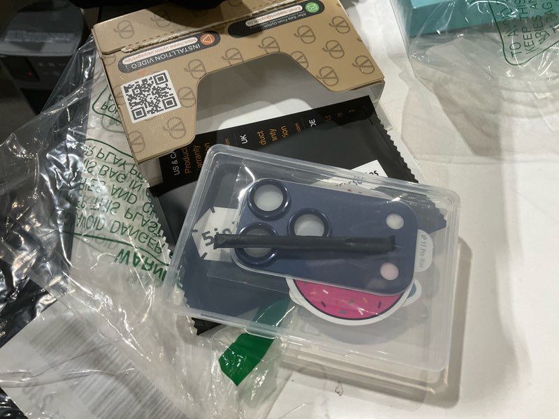 Condition photo showing As Is for Uyiton Compatible with iPhone 17 Pro Max Camera Lens Protector - [Not Easy to Break][Strong Adsorption][Case-Friendly] Metal Tempered Glass Rear Camera Screen Cover - Deep Blue Deep Blue 17 Pro Max