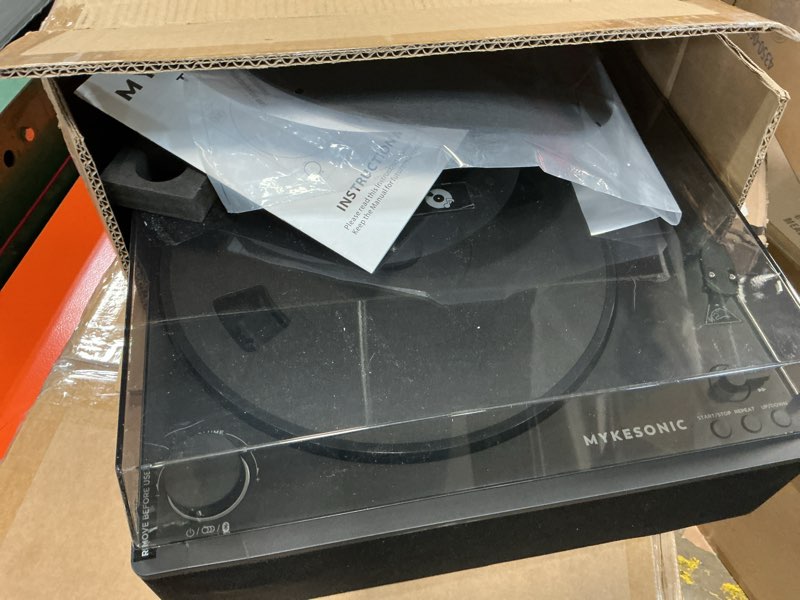 Condition photo showing Good Condition for Automatic Record Player, Bluetooth Belt Drive Vinyl Turntable, Magnetic AT-3600L Cartridge, Bluetooth in & Out, Hi-Fi Stereo Speakers, Aux in Headphone, RCA Out with Remote Control Midnight Black