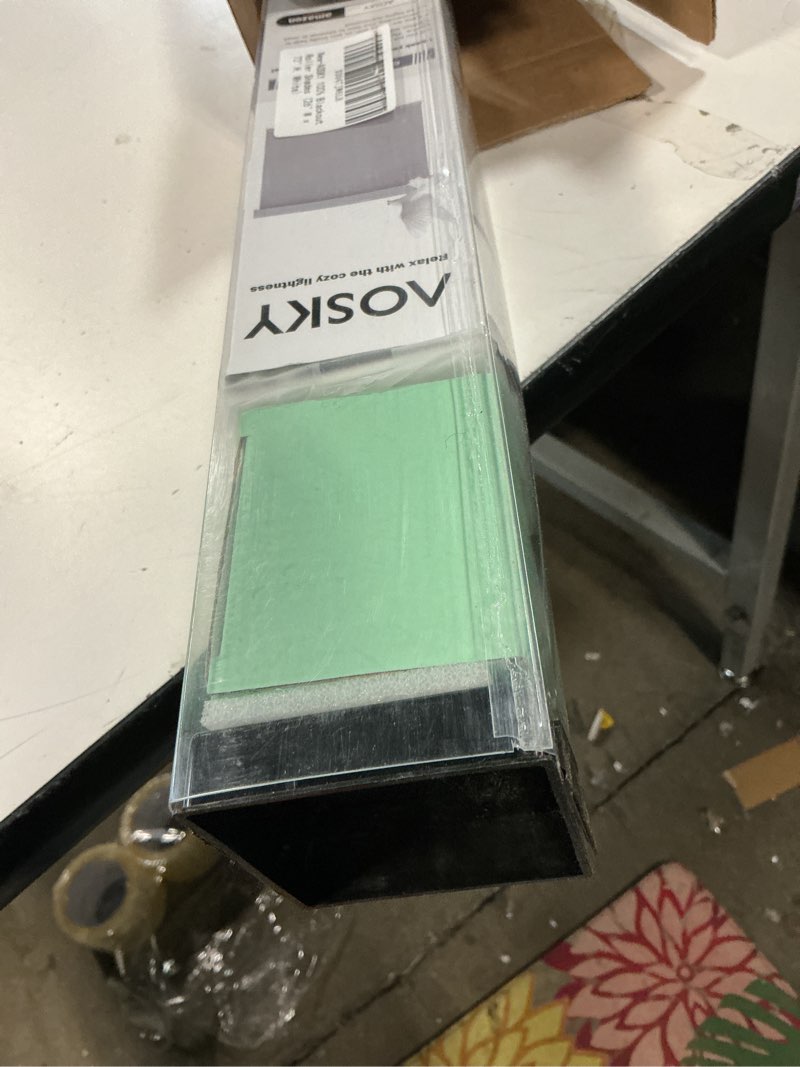 Condition photo showing New/Like New for AOSKY Blackout Roller Shades Cordless Blinds for Windows, Free-Stop Shades with Valance, Thermal Insulated Fabric, UV Protection, Natural Woven Blinds for Home and Office (26" W x 72" H, White) White 26"W x 72"H