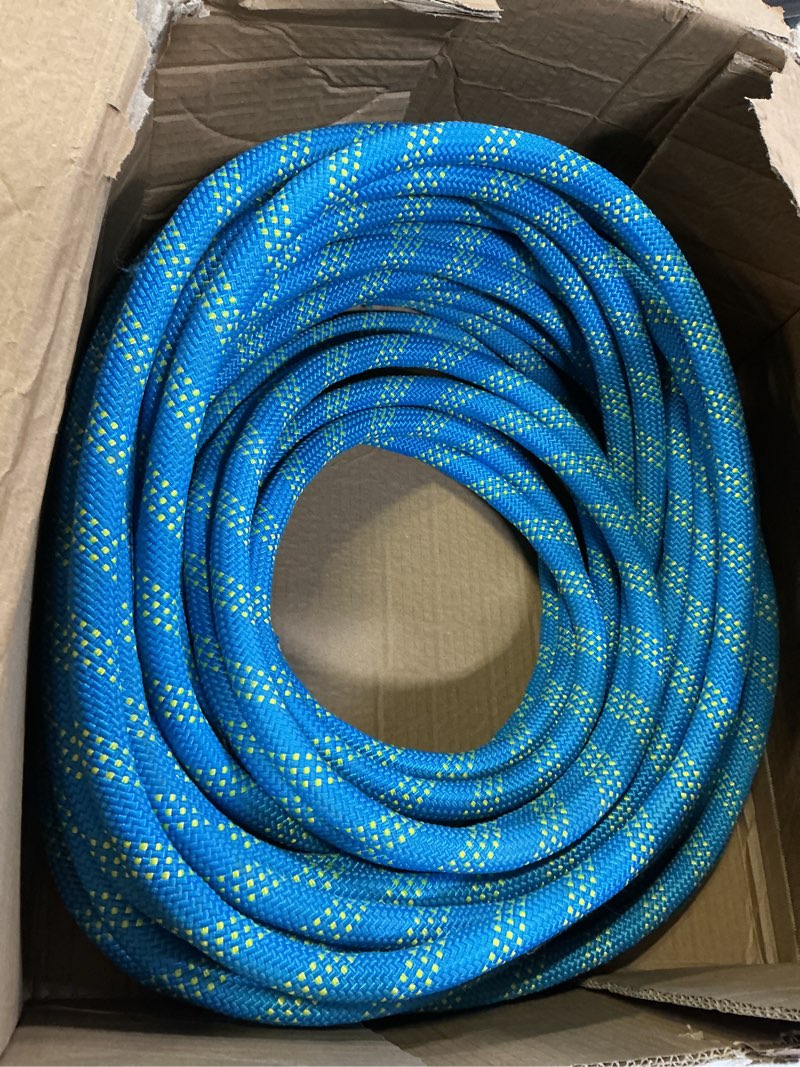 Condition photo showing Good Condition for arborist rope 3/4 inch x 100 ft, high strength polyester bull rope for tree rigging & pulling, 48-strand braided static line for heavy duty work, blue blue 3/4 in x 100 ft