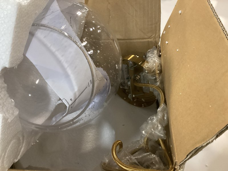 Condition photo showing New/Like New for YUBOLE Modern Brass Seeded Glass Pendant Lights Golden Finish Kitchen Pendant Lighting Fixture Dimmable Hanging Pendant Lighting
