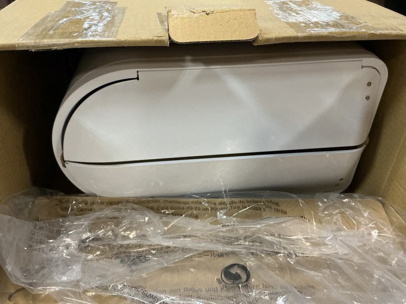 Condition photo showing Good Condition for simplehuman 10 Liter / 2.6 Gallon Butterfly Lid Bathroom Step Trash Can, White Steel 10 Liter White