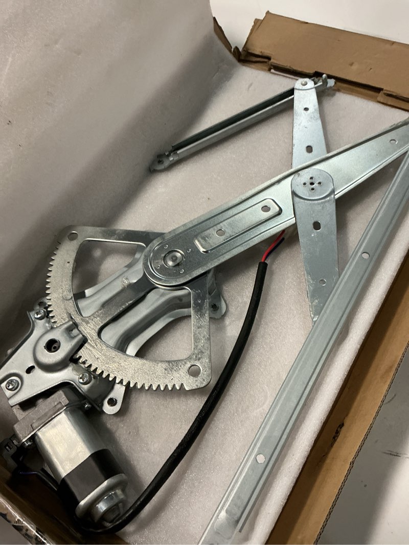 Condition photo showing As Is for yhtauto front power window regulator driver side with 6-pin motor assembly for mitsubishi lancer 2008-2017 sedan, 2010-2011 wagon, 2009-2015 hatchback front driver side