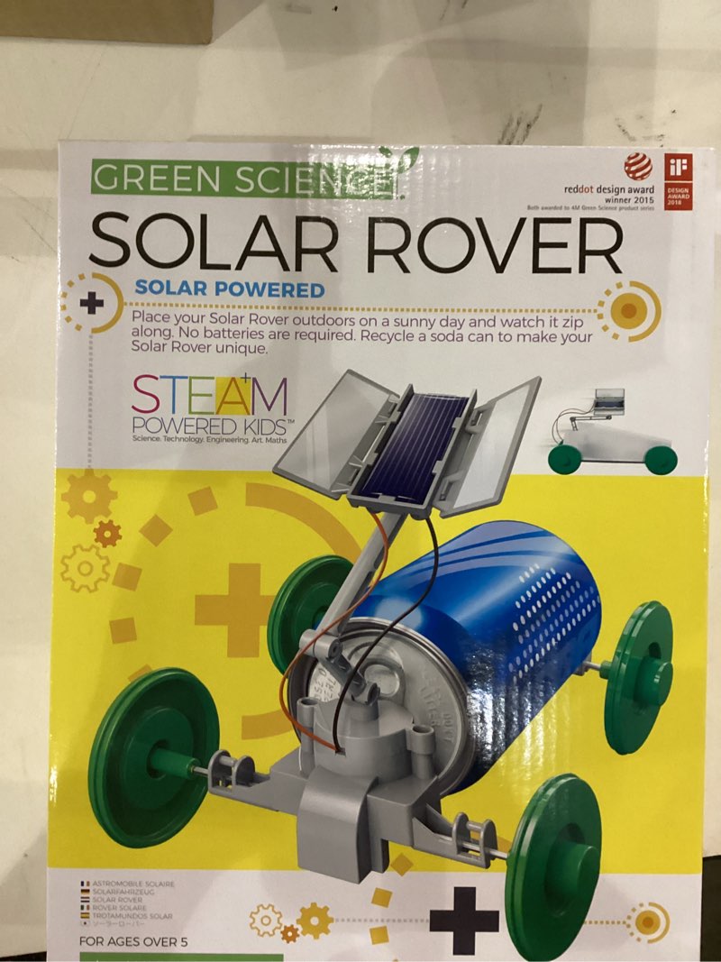 Condition photo showing New/Like New for 4M Green Science Solar Rover, DIY STEAM Powered Kids Science Kit, Boys & Girls Ages 5+