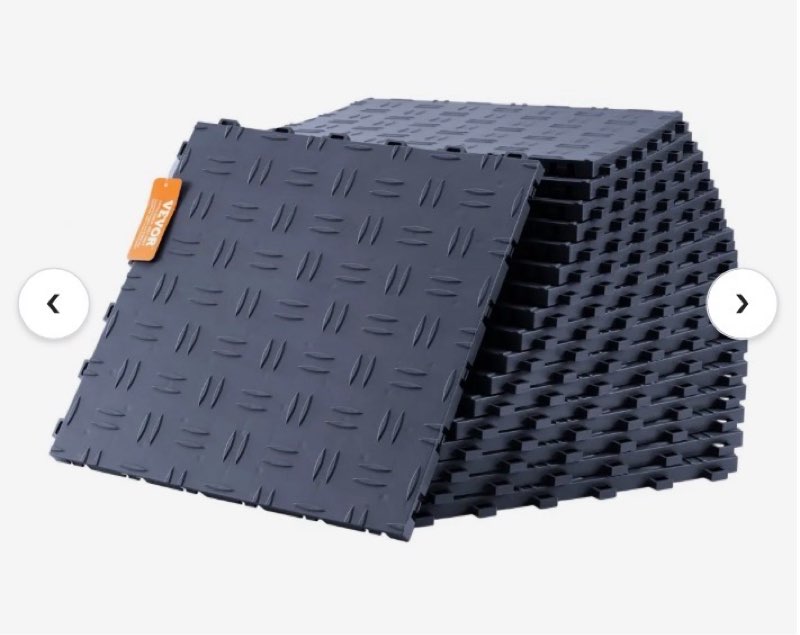 vevor garage tiles interlocking, 12 x 12 x 0.53 inch 25 pack garage floor covering tiles, non-slip double-sided texture garage flooring tiles, for garages, basements, repair shops, graphite gray