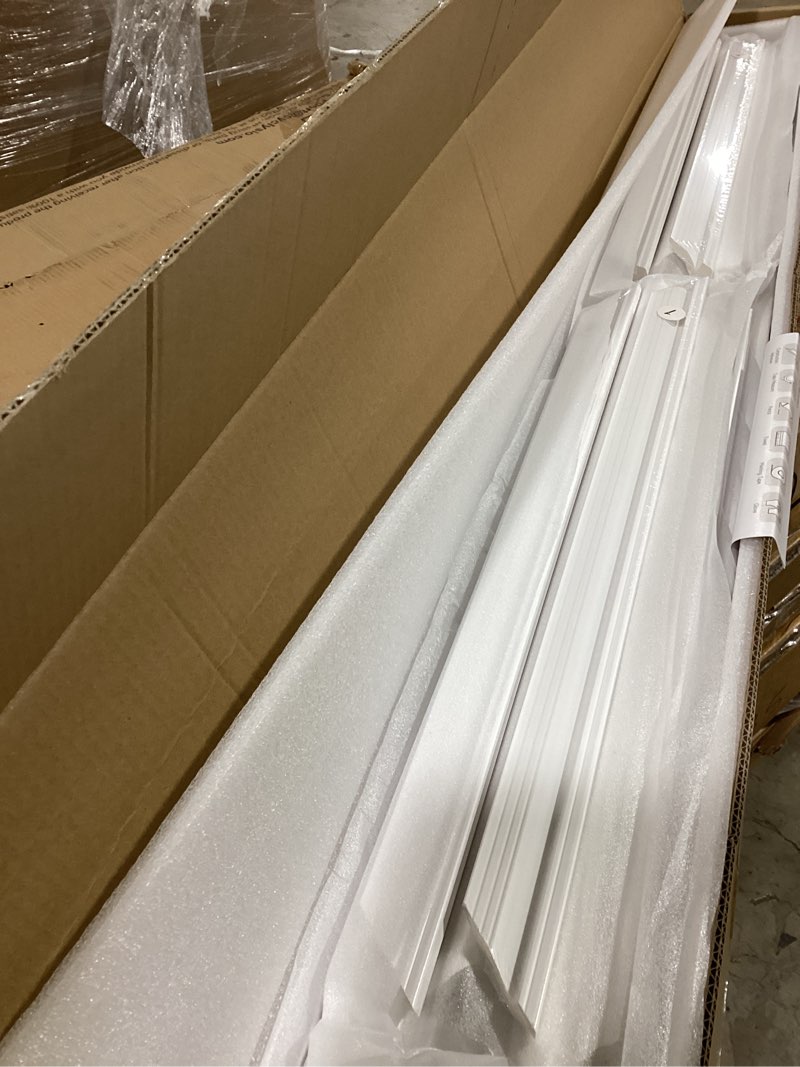 Condition photo showing New/Like New for Art3d Pre-Cut Wall Molding Set of 6 pcs, Ready-to-Assemble Wainscoting Panels for Interior Wall Décor Living Room Bedroom Accent Wall - Installed with Glue, 3 Top 3 Bottom White: Style 2