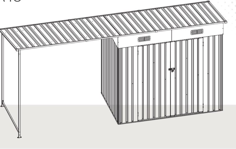 (incomplete) metal storage shed g37059-01a-tc