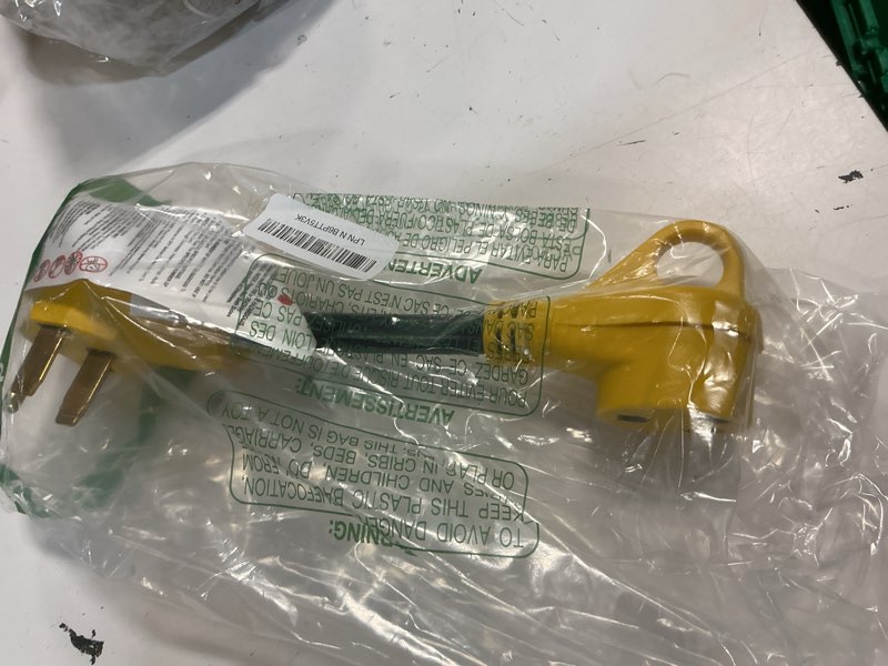 Condition photo showing New/Like New for rv power adapter camper cord-50amp male to 30amp female,12 inch 10/3 stw nema14-50p 50 amp male plug to tt-30r 30 amp female receptacle,rated for 30a/125v(cr5030)