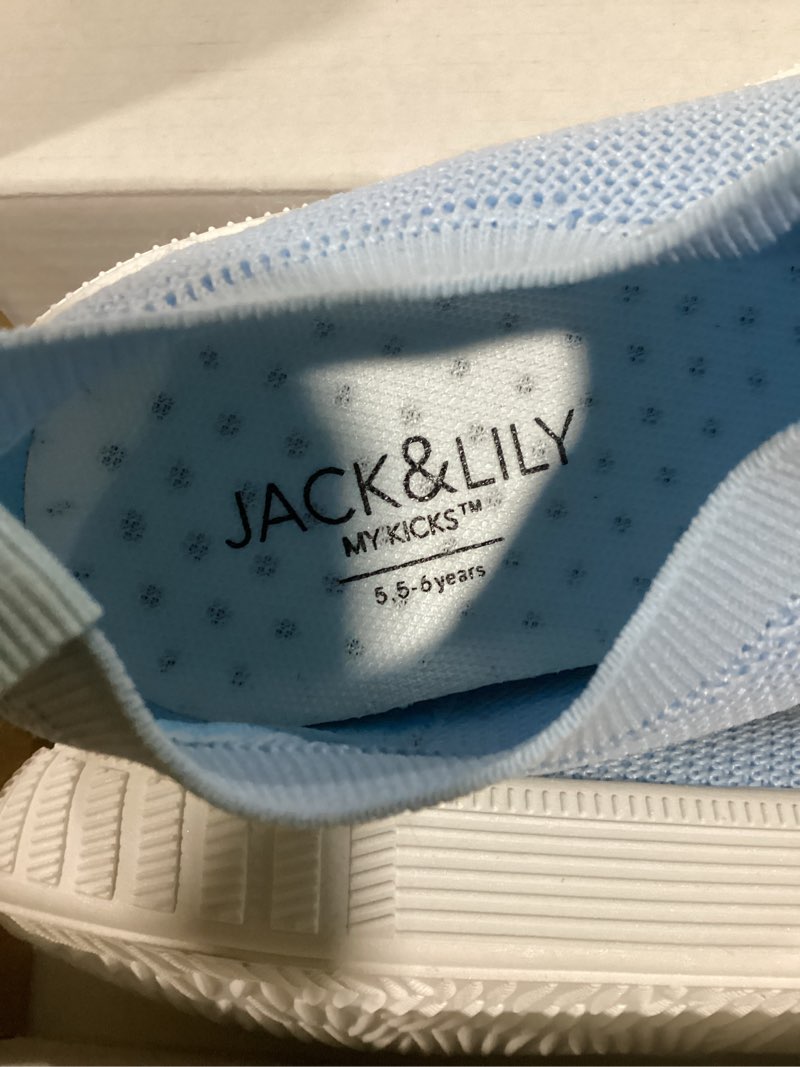 Condition photo showing New/Like New for Jack & Lily Canvas Sneakers for Kids - Breathable Toddler Shoes with Non-Slip Sole for Confident Steps - Slip on Shoes for Comfort & Daily Play - Baby Sneakers Keep Little Feet Happy All Day 11 Little Kid Sky