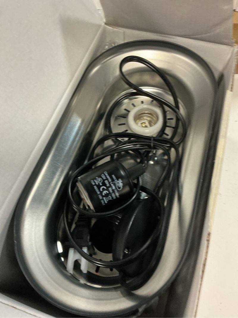 Condition photo showing As Is for reptile dual light fixture with dimming switch and timer, deep dome reptile heat lamp fixture double uvb light fixture, double dome lamp fixture for basking heat bulb for terrariums timer switches