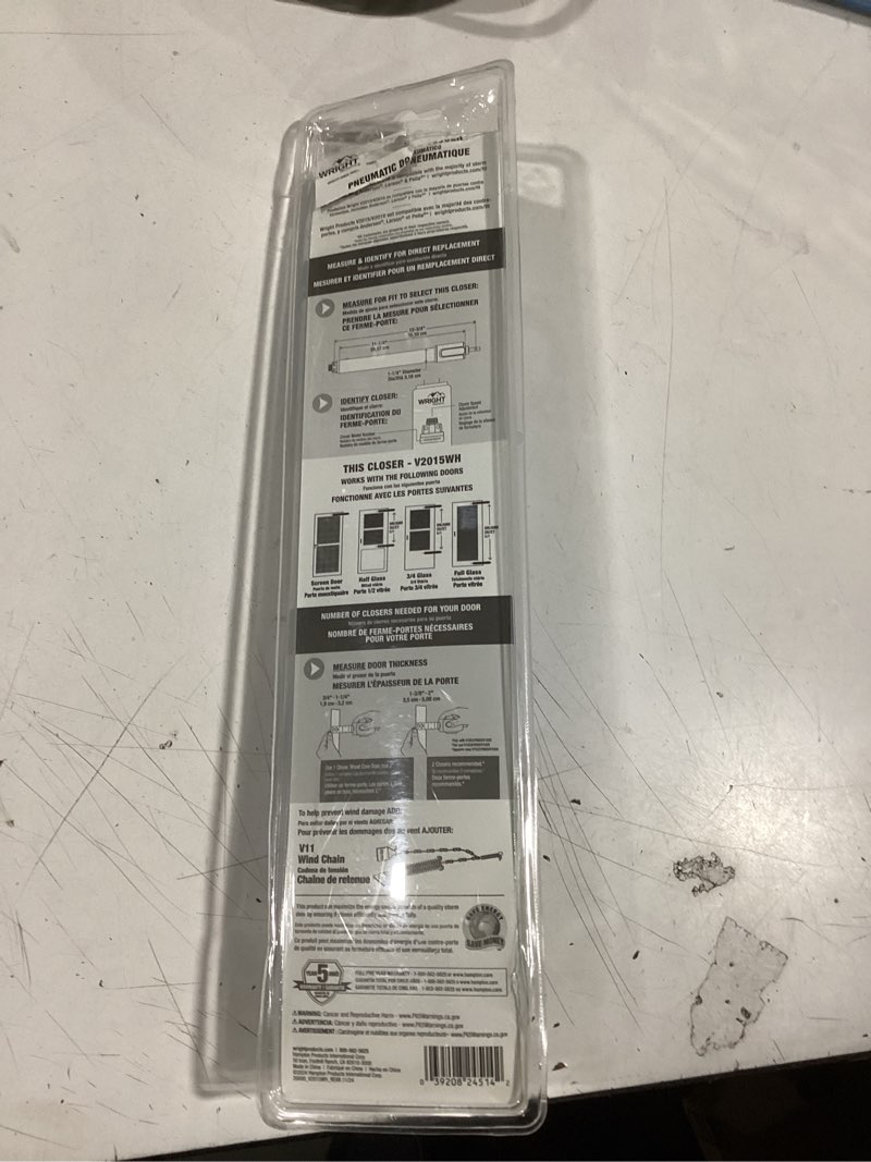 Condition photo showing Good Condition for wright products 11.25-in e-z hold adjustable white aluminum hold open screen/storm door pneumatic closer