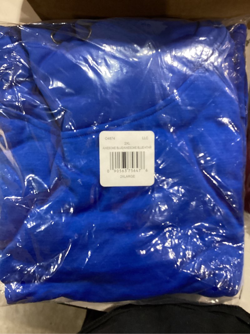 Condition photo showing New/Like New for Hanes Men's EcoSmart Fleece Hoodie Sweatshirt Deep Royal X-Large
