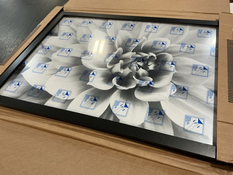 Condition photo showing As Is for americanflat 20x28 picture frame with polished plexiglass - black picture frame - wide photo frames made of engineered wood for vertical or horizontal wall display - epic collection - black black 20x28