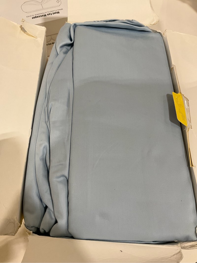 Condition photo showing As Is for THREAD SPREAD 100% Egyptian Cotton Split King Sheets Sets for Adjustable Bed - 600 Thread Count 5 PC Top Split King Sheets, 16" Deep Pocket Soft Cooling Sheets for Split King Adjustable Bed - Black Split King Sheet Set Black