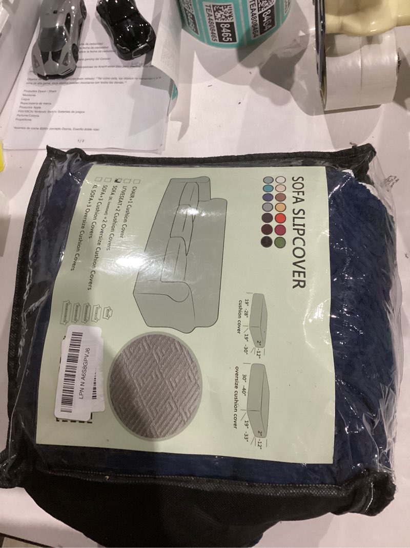 Condition photo showing New/Like New for XINEAGE 2026 New 3 Pieces Couch Covers for 2 Extra Large Cushion Sofa Super Stretch Sofa Cover for 2 Large Seat Universal Loveseat Slip Cover for Living Room (Navy Blue), 71"-91"(2 Cushions) 71"-91"(2 Cushions) Navy Blue