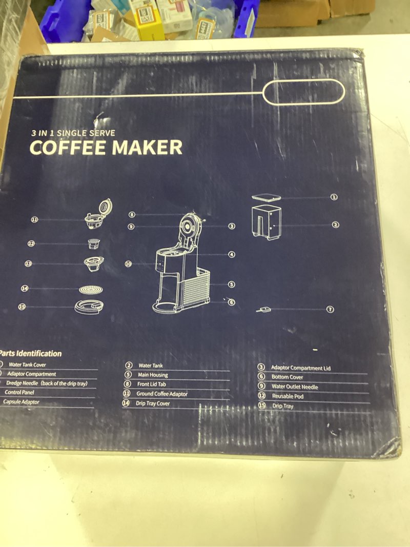 Condition photo showing New/Like New for shardor 3 in 1 coffee maker, k cup coffee maker compatible with ground coffee & teas, single serve coffee machine, 6–14oz brew sizes, 40oz detachable water reservoir, descale settings, black