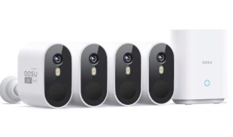 aosu security cameras outdoor wireless, 4-cam-kit, 166° ultra-wide-angle, battery powered, no subscription required, home security cameras system with 2k color night vision, spotlight, motion alert