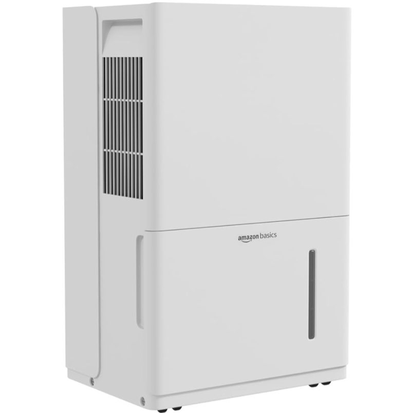 Amazon Basics 50-Pint Large Dehumidifier with Humidity Control, Timer, Auto-Defrost, Overflow Protection, Washable Filter for Rooms up to 4000 SFT, White
