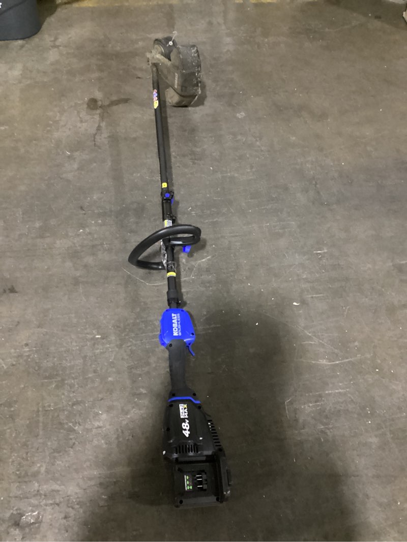 Condition photo showing As Is for (used)kobalt gen4 40-volt 15-in straight shaft battery string trimmer 4.0 ah (battery included) (charger included)