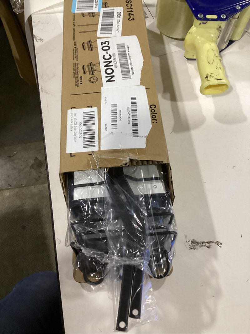 Condition photo showing New/Like New for Shower Caddy Hanging - Never Rust Shower Hanging Organizer - Aluminum Over the ShowerHead Caddy with Soap Basket and 6 Hooks for Razor/Sponge (Black)