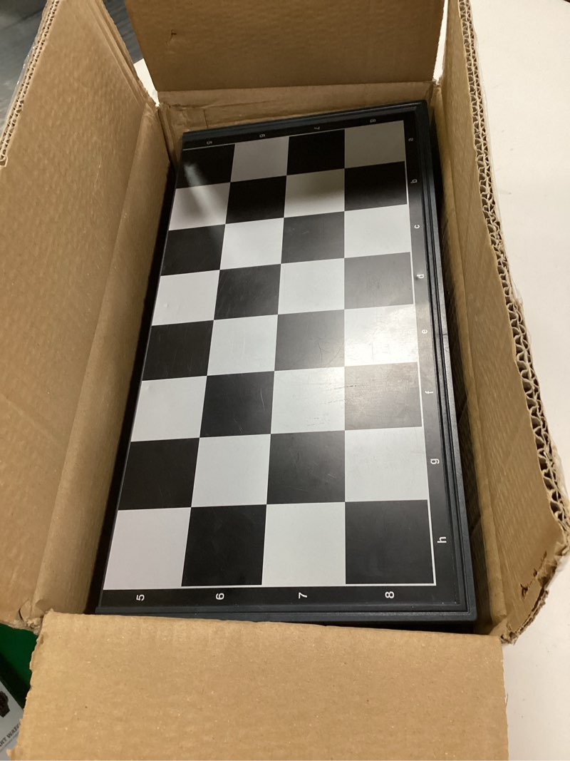 Condition photo showing Good Condition for Magnetic Chess Game & Digital Clock Timer Set - Professional and Portable, 14" x 14" Travel Chess, Board Games