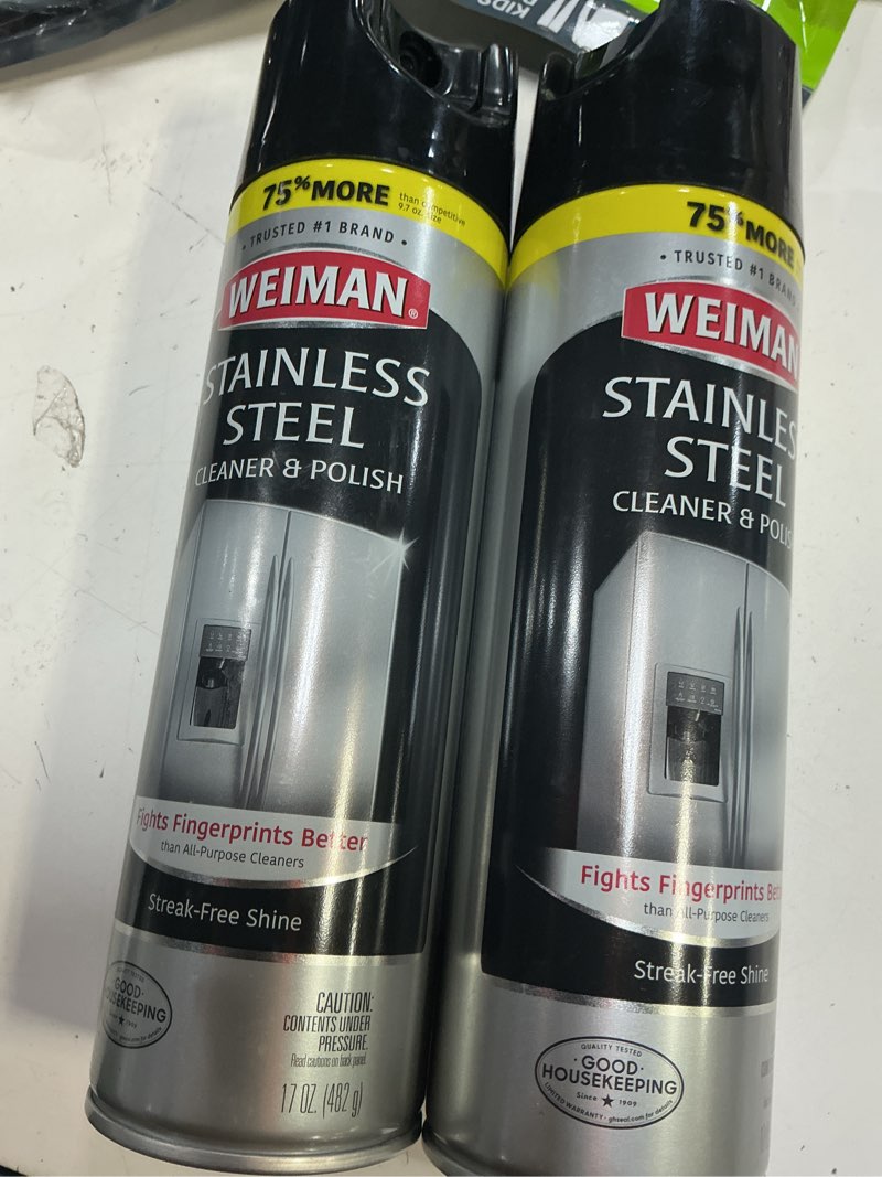 Condition photo showing Good Condition for weiman 17 oz. stainless steel cleaner and polish aerosol set 2