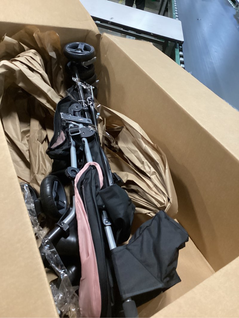 Condition photo showing As Is for Ingenuity 3D Mini Convenience Stroller – Lightweight Stroller, Compact Fold, Multi-Position Recline, Canopy with Pop Out Sun Visor and More – Umbrella Stroller for Travel, Dusty Rose Pink